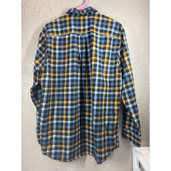 Pendleton‎ Canterbury Blue Checkered Flannel Merino Wool Mix Pima Cotton Large - Picture 2 of 5